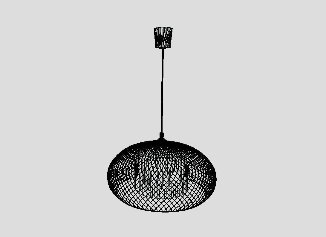 Rattan hanging lamp Low-poly 3D model_6