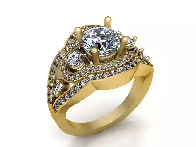 Diamond Ring Jewellery for Women 3D print model 3D print model 3D print model