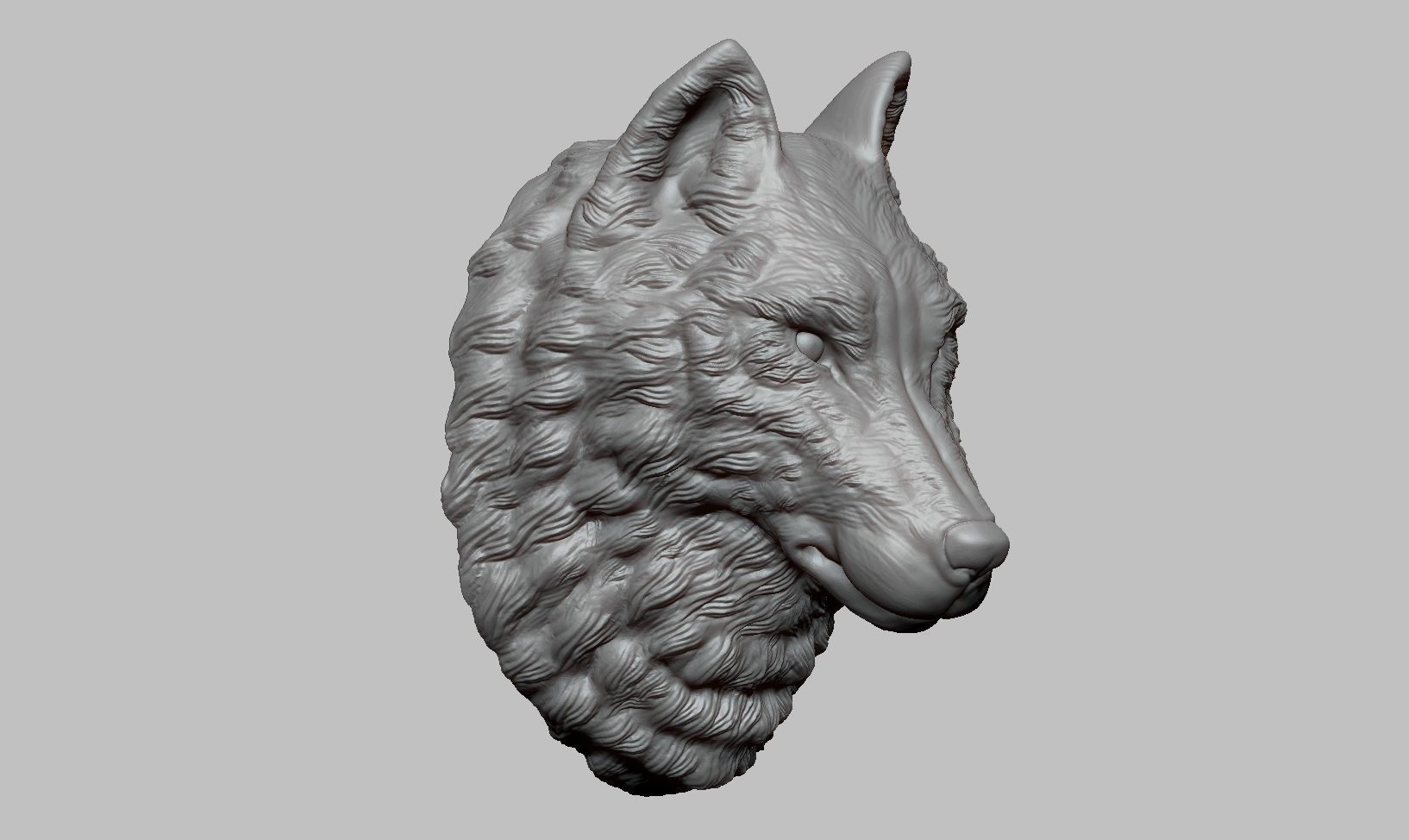 Wolf Head Sculpture 3D print model_3