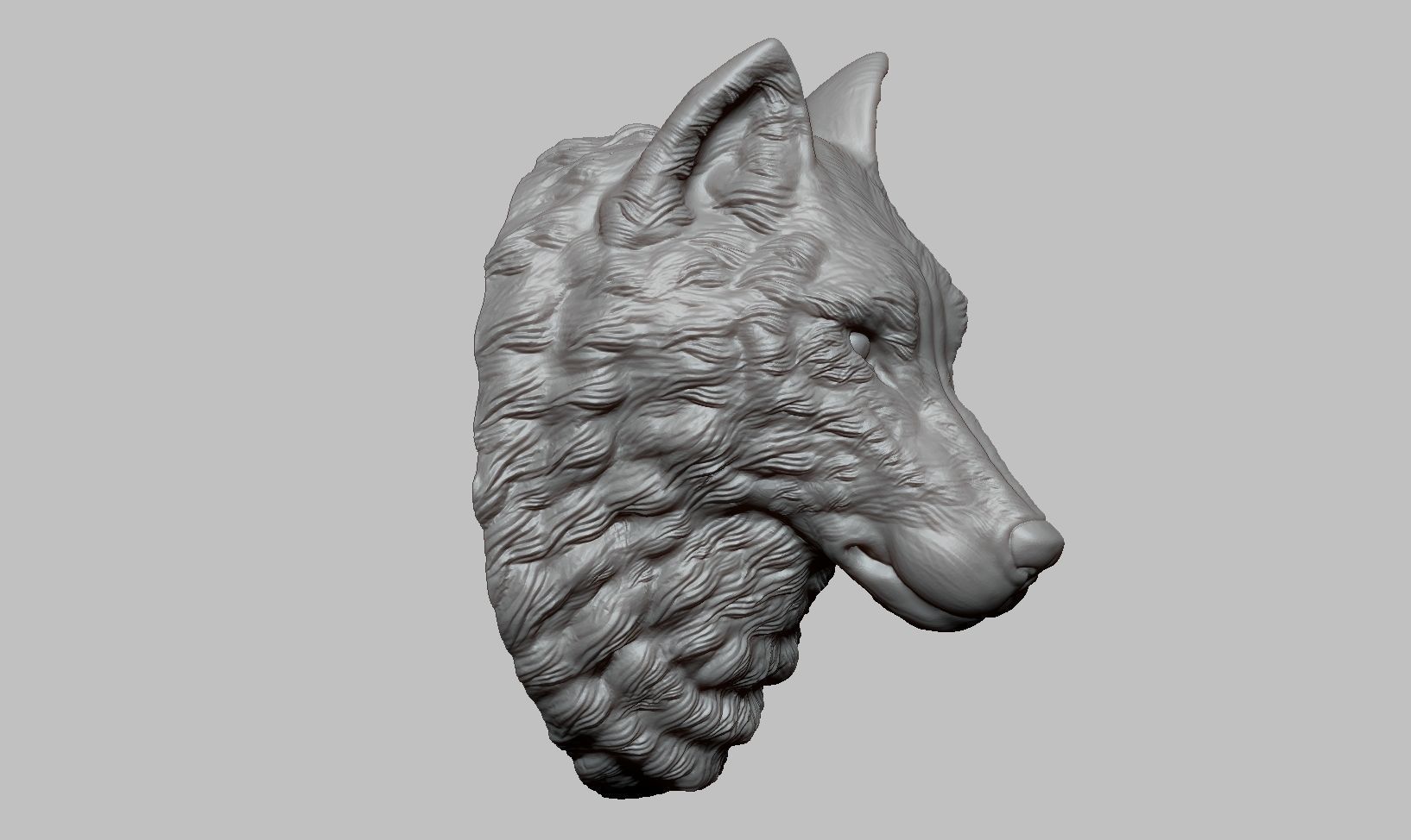 Wolf Head Sculpture 3D print model_1