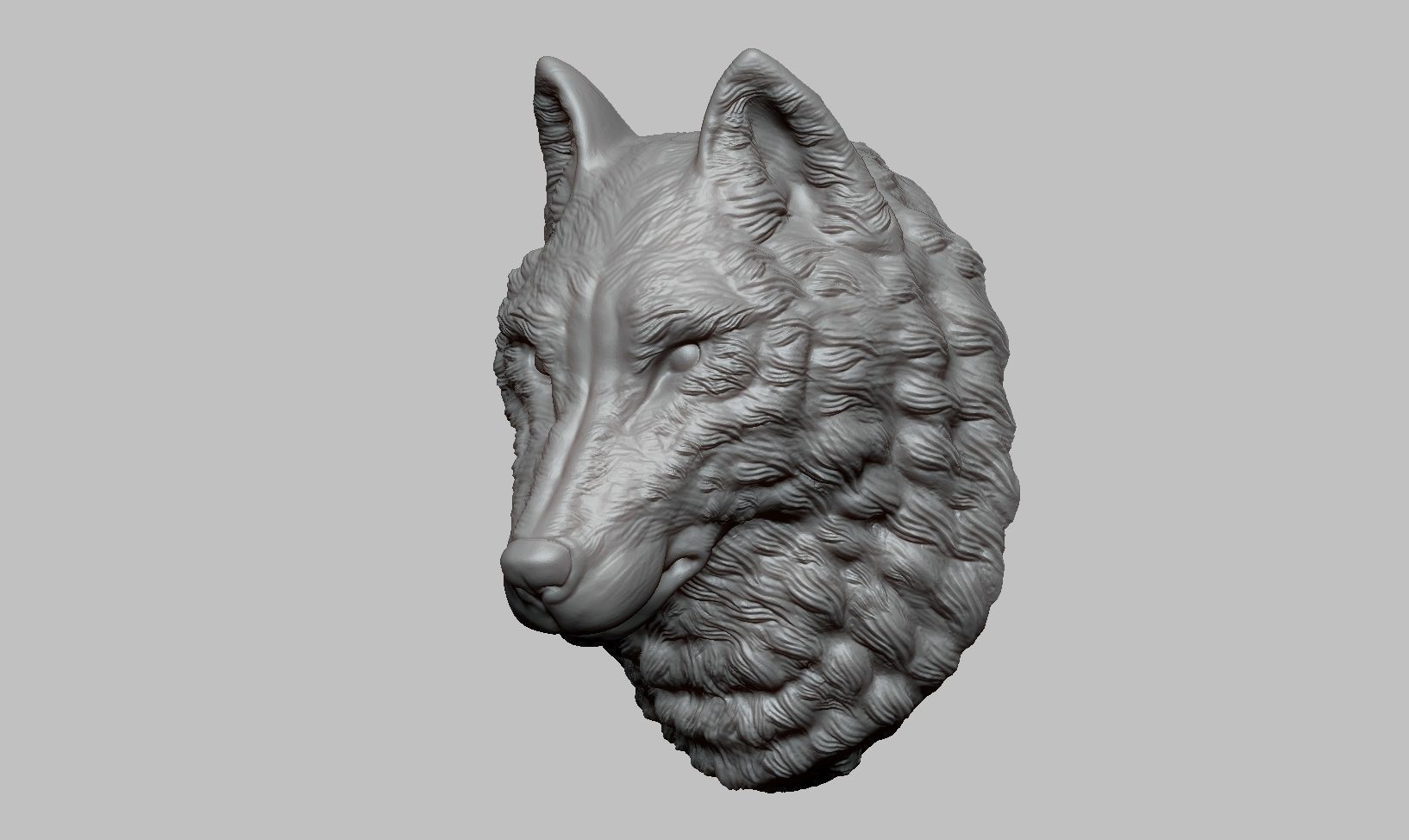 Wolf Head Sculpture 3D print model_10