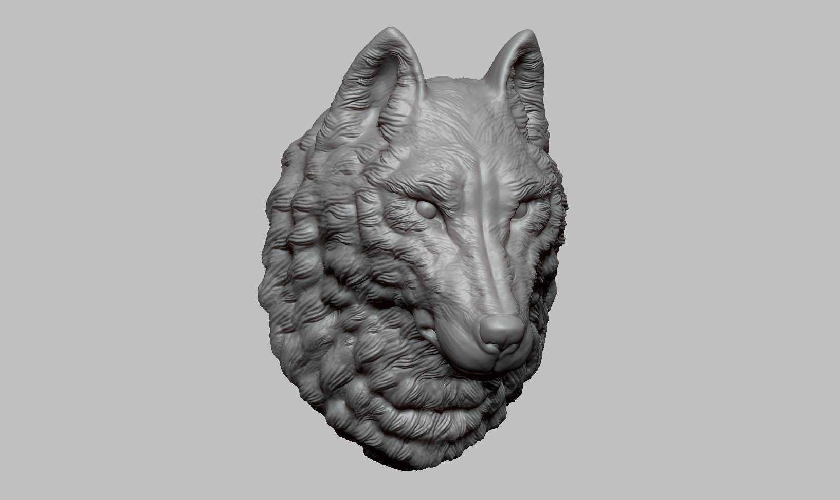Wolf Head Sculpture 3D print model_2