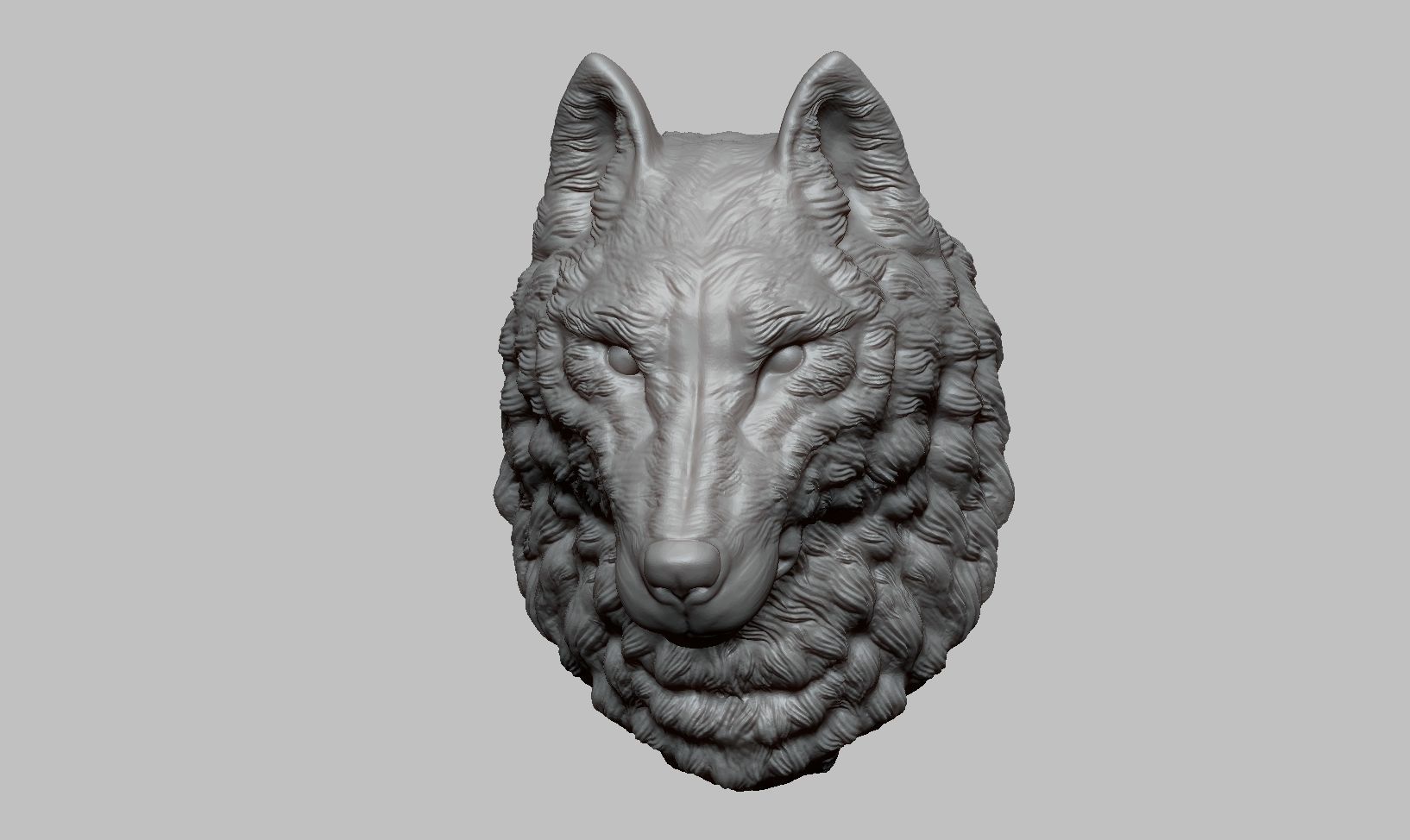 Wolf Head Sculpture 3D print model_5