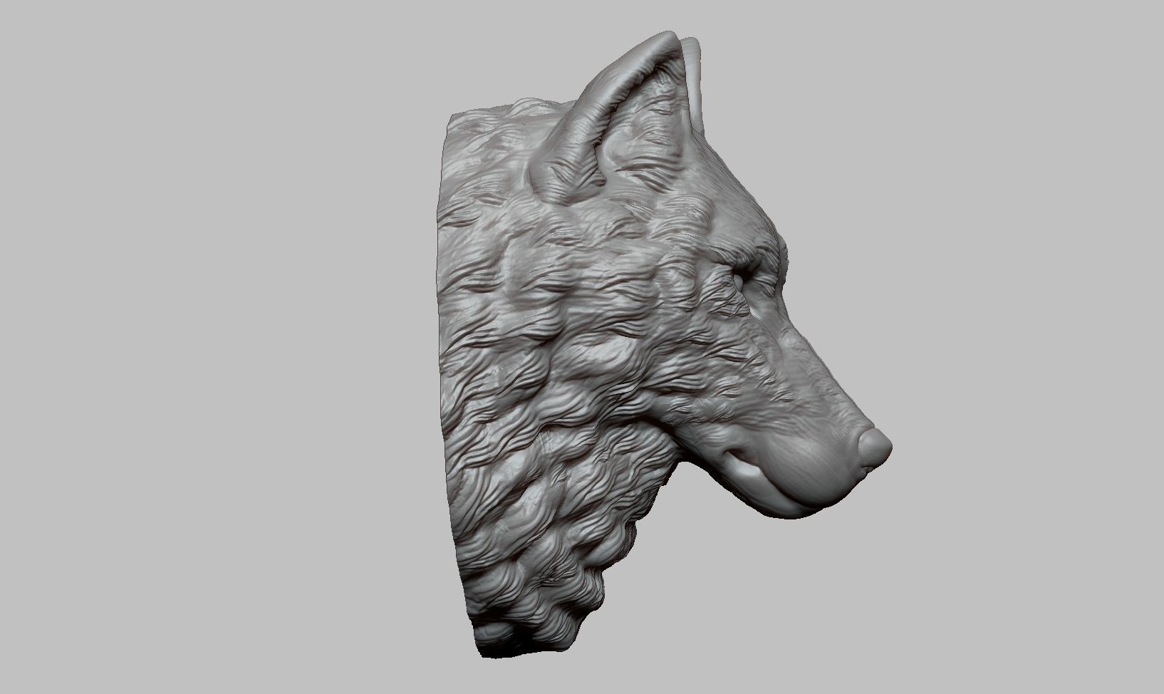 Wolf Head Sculpture 3D print model_4