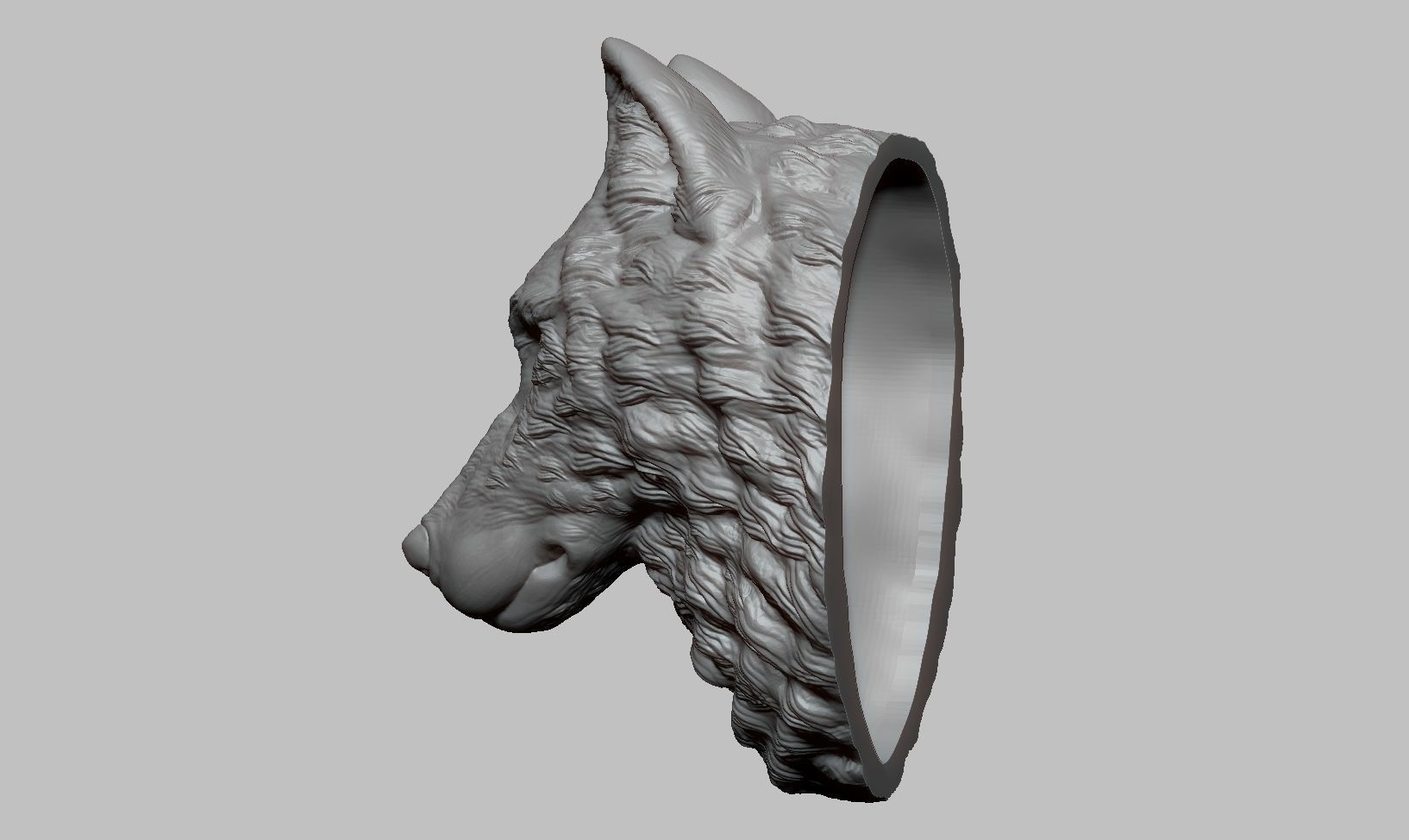 Wolf Head Sculpture 3D print model_8