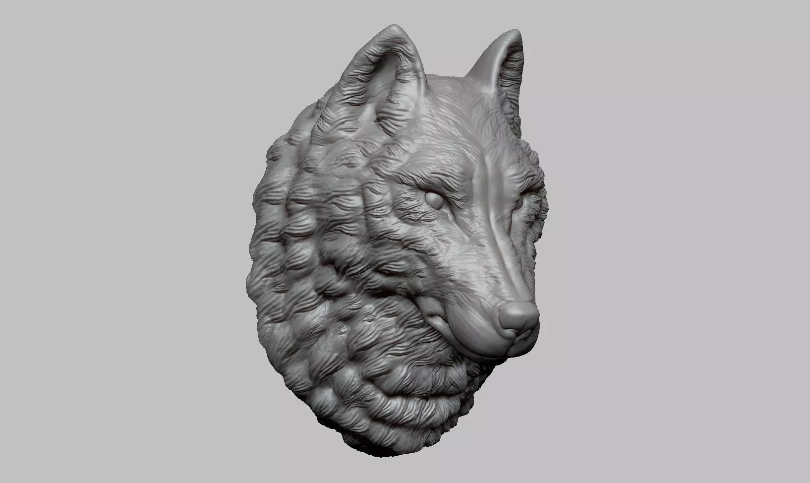 Wolf Head Sculpture 3D print model_0