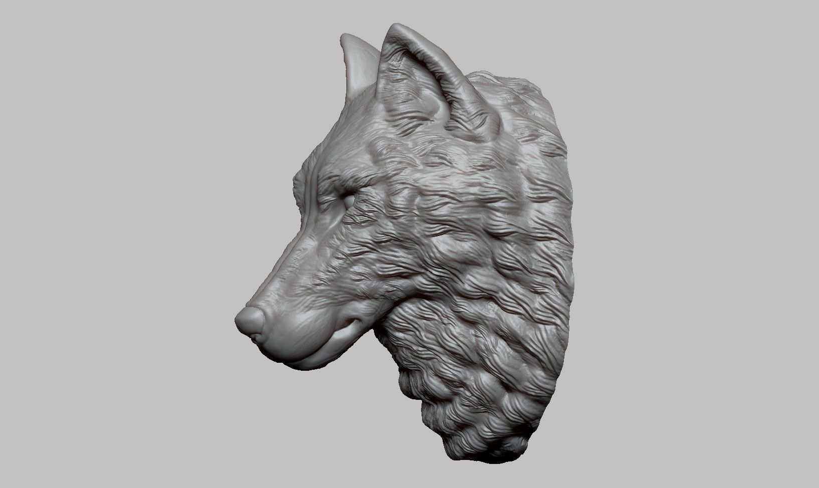 Wolf Head Sculpture 3D print model_12