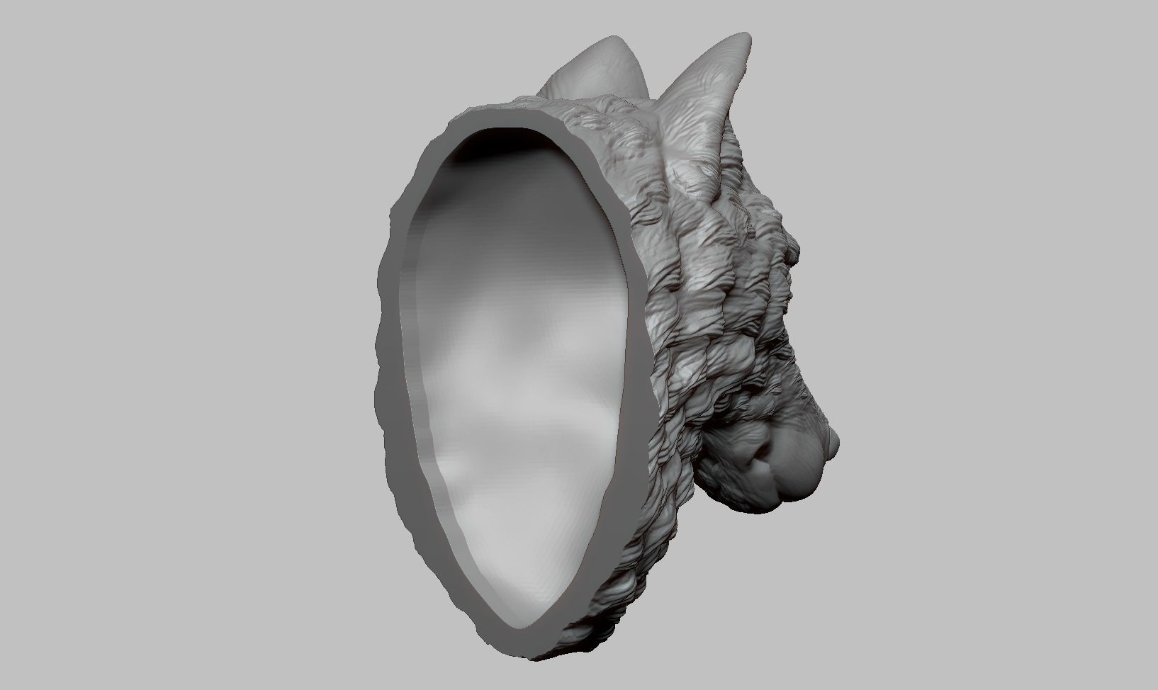 Wolf Head Sculpture 3D print model_7