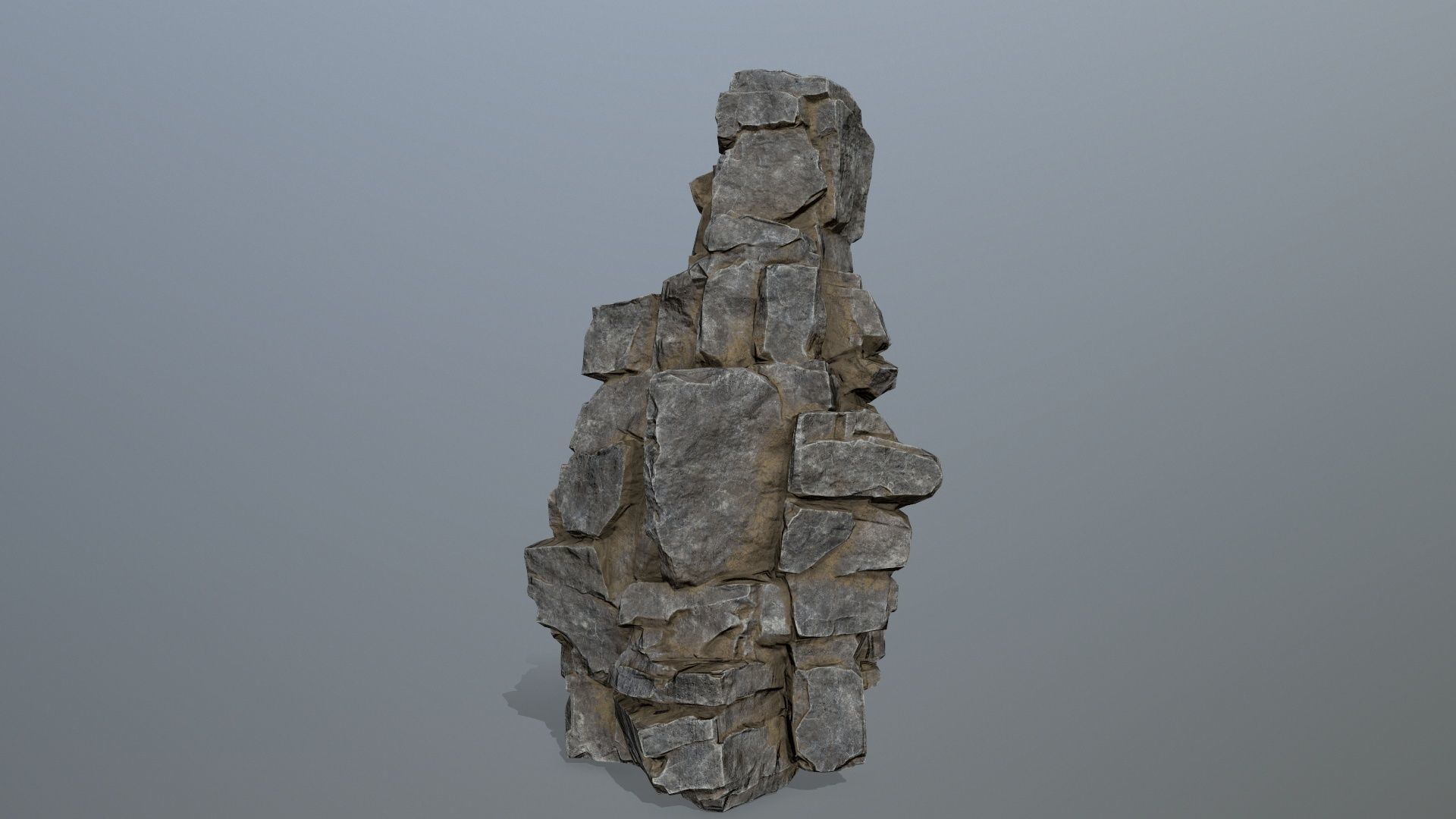 cliff rocks Low-poly 3D model_7