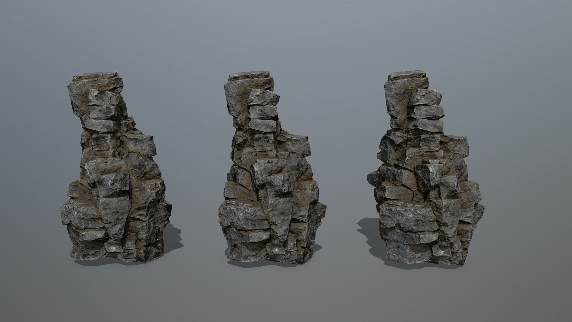 cliff rocks Low-poly 3D model_10