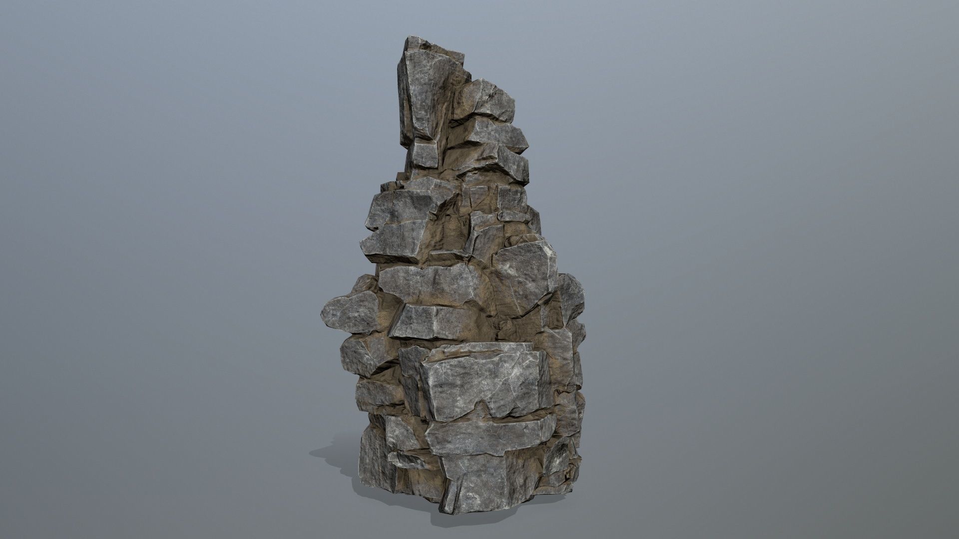 cliff rocks Low-poly 3D model_2