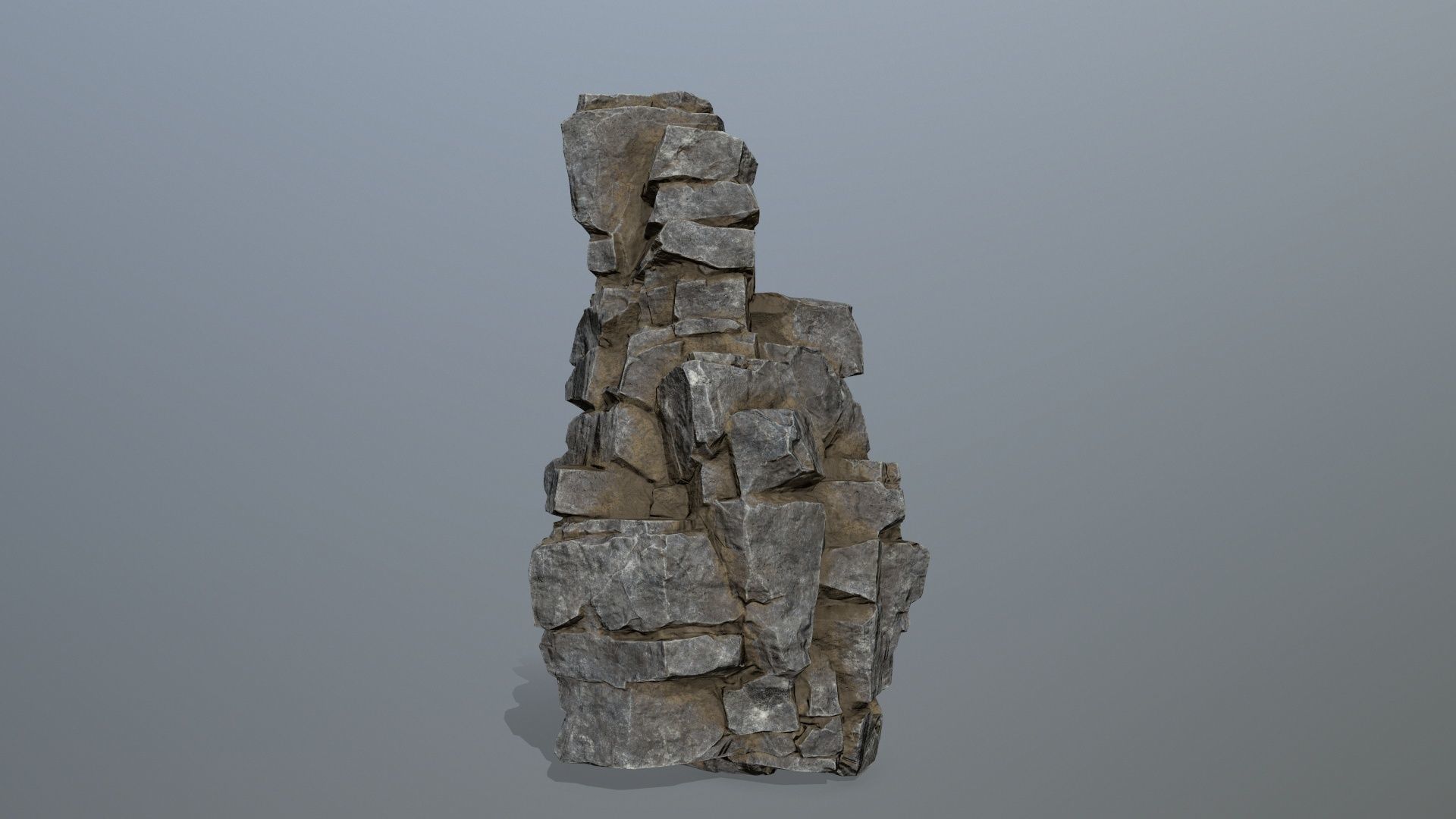 cliff rocks Low-poly 3D model_3