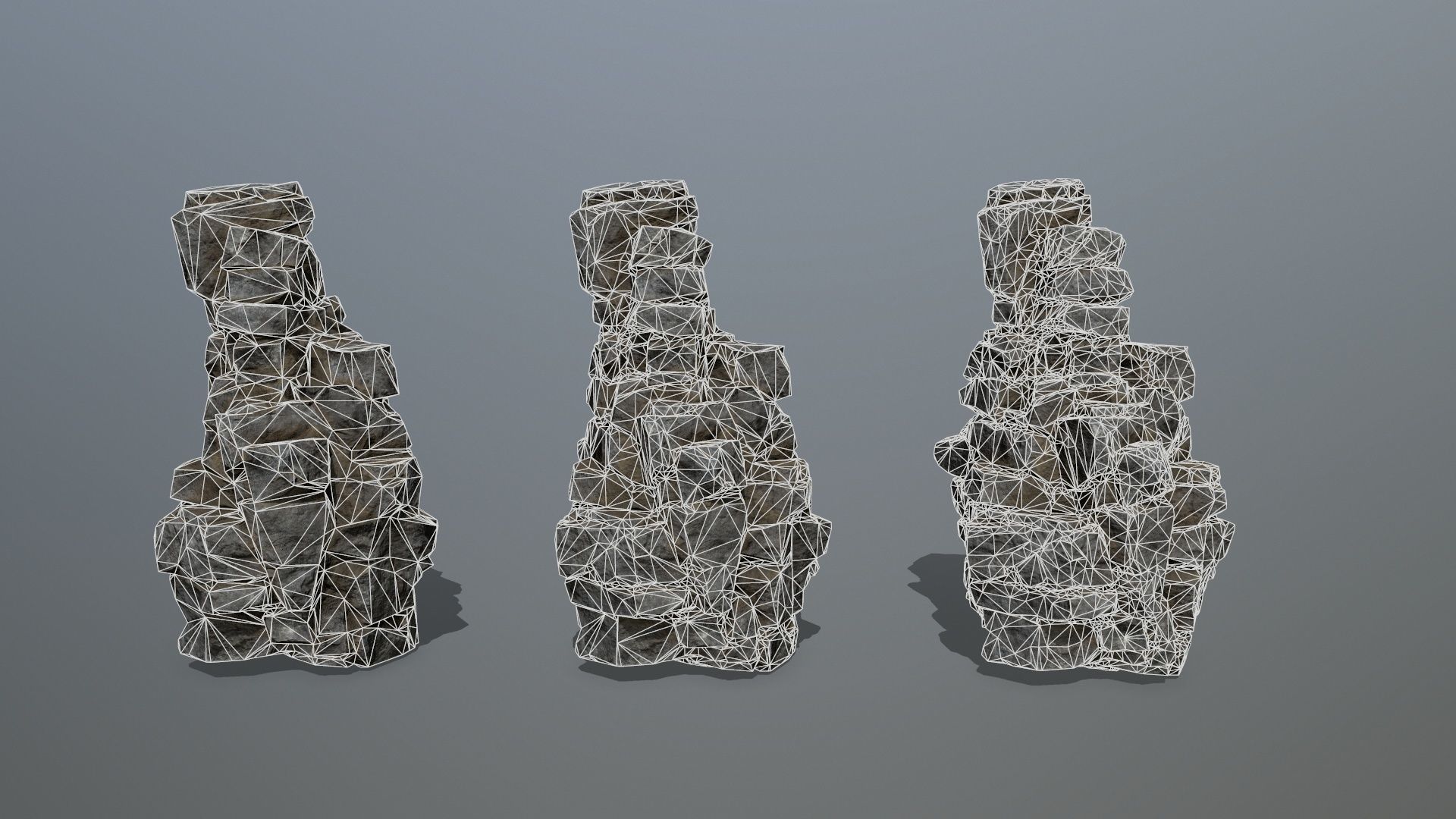 cliff rocks Low-poly 3D model_11