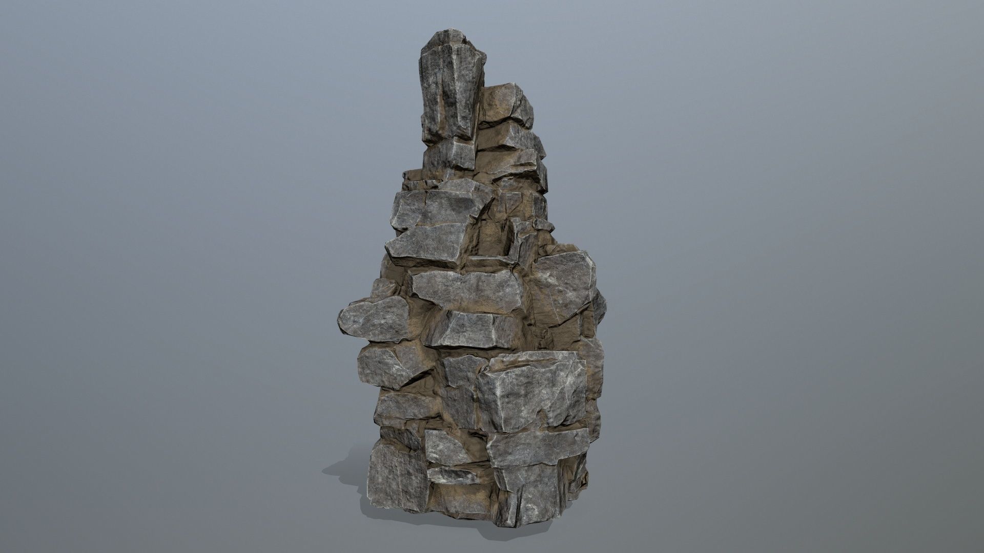 cliff rocks Low-poly 3D model_9