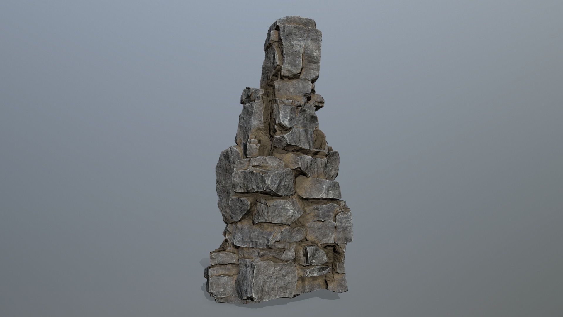 cliff rocks Low-poly 3D model_8