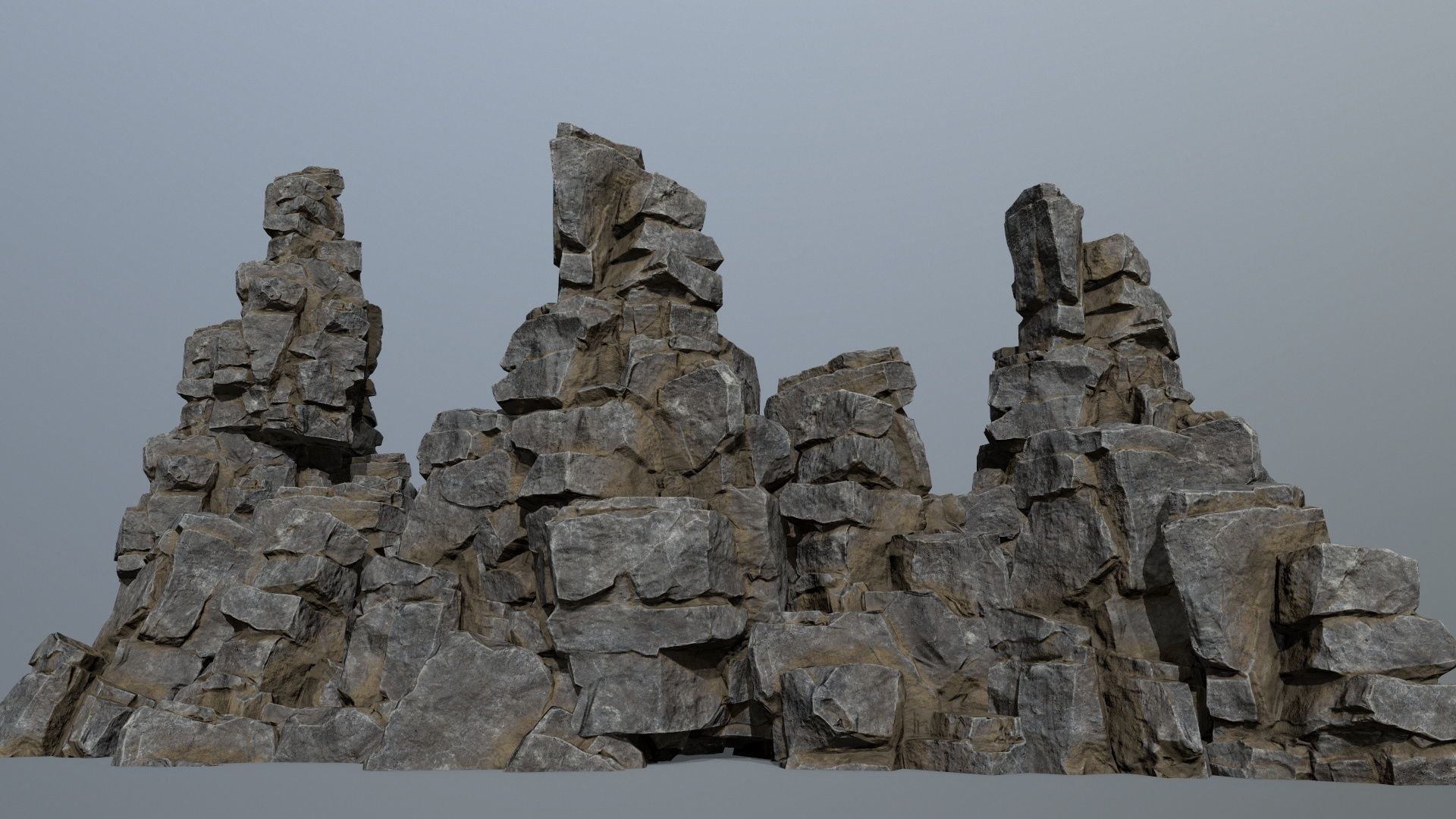 cliff rocks Low-poly 3D model_1