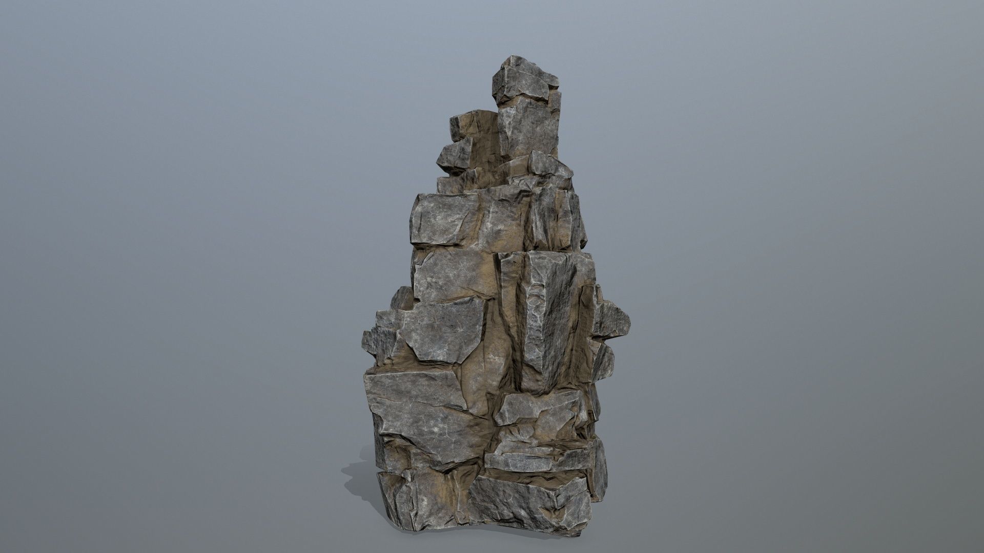cliff rocks Low-poly 3D model_6
