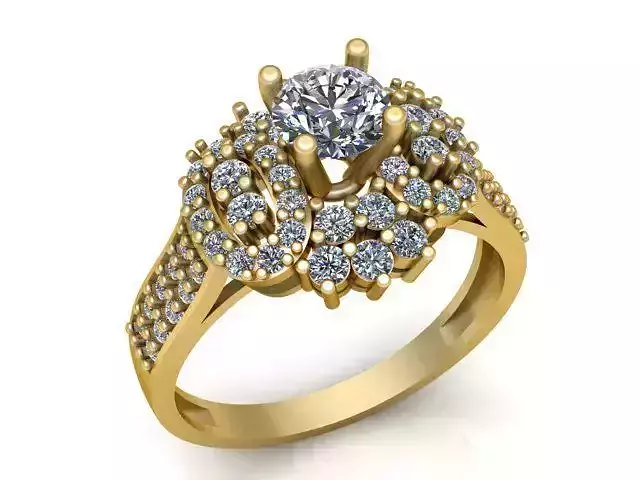 Diamond Ring Jewellery for Women 3D print model 3D print model