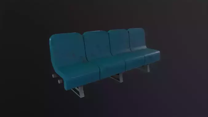 4 Seats 3D Model Low-poly 3D model