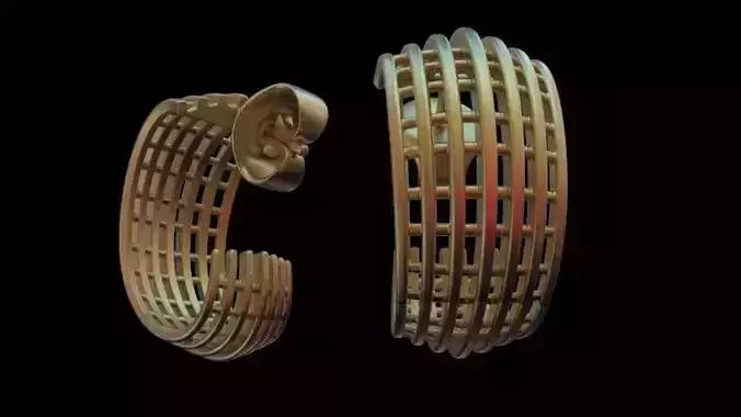 Pendientes Hilo Cuadrado Square Thread Earrings 3D print model