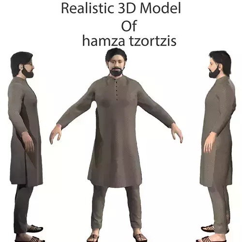 Hamza Andreas Tzortzis Low-poly 3D model