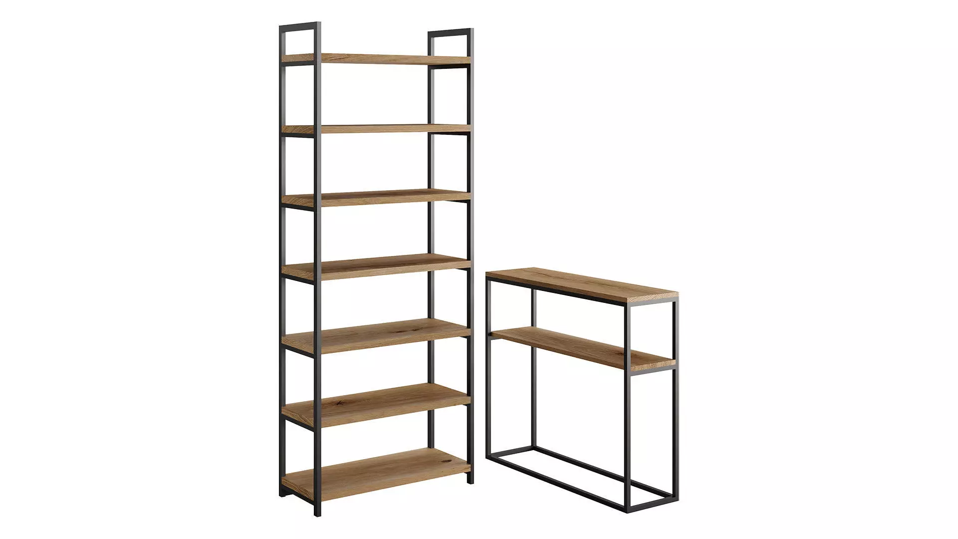 Bookcasa and Console by mLOFT 3D model_0