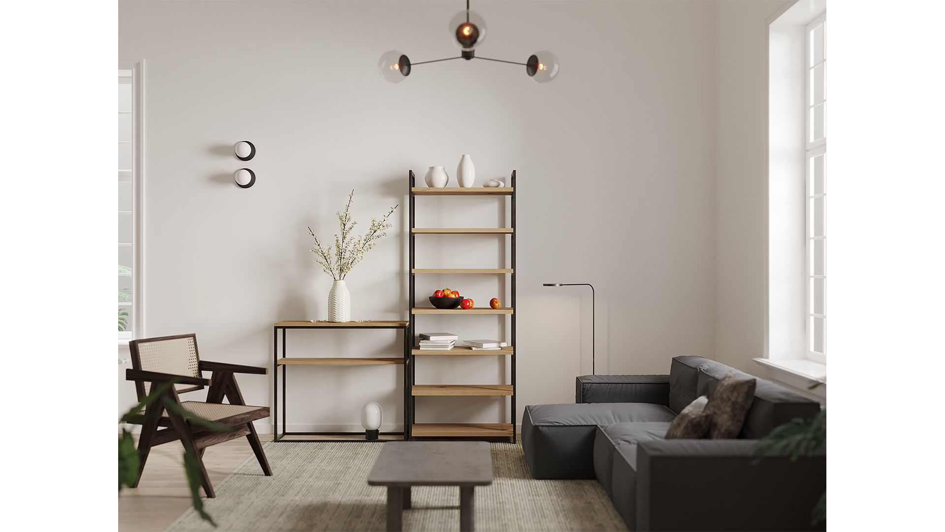 Bookcasa and Console by mLOFT 3D model_7