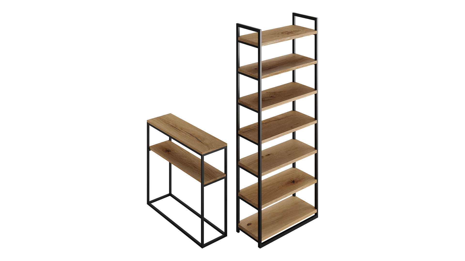 Bookcasa and Console by mLOFT 3D model_1