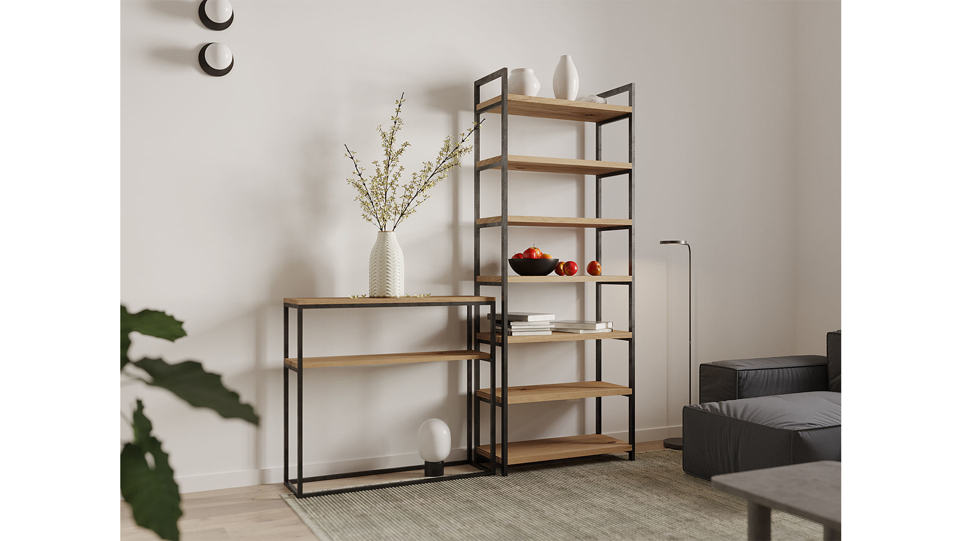 Bookcasa and Console by mLOFT 3D model_8