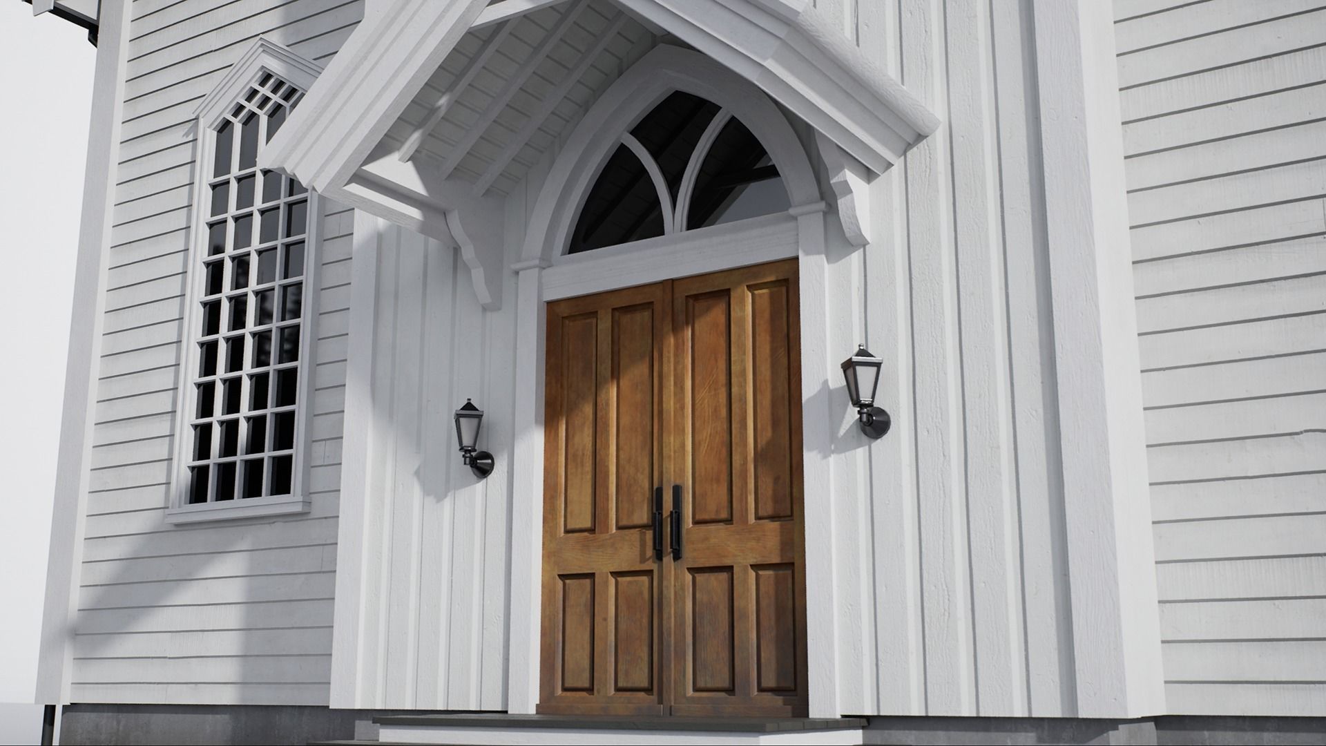 Game-Ready Scandinavian Church Low-poly 3D model_4