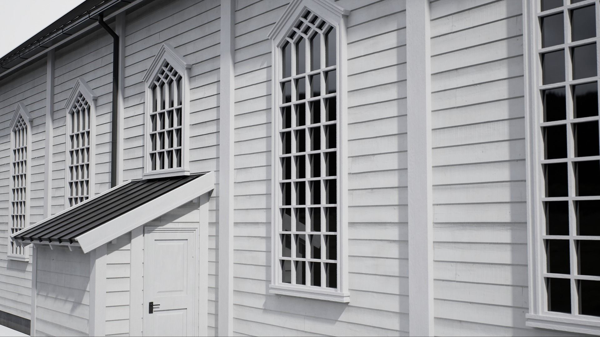 Game-Ready Scandinavian Church Low-poly 3D model_9