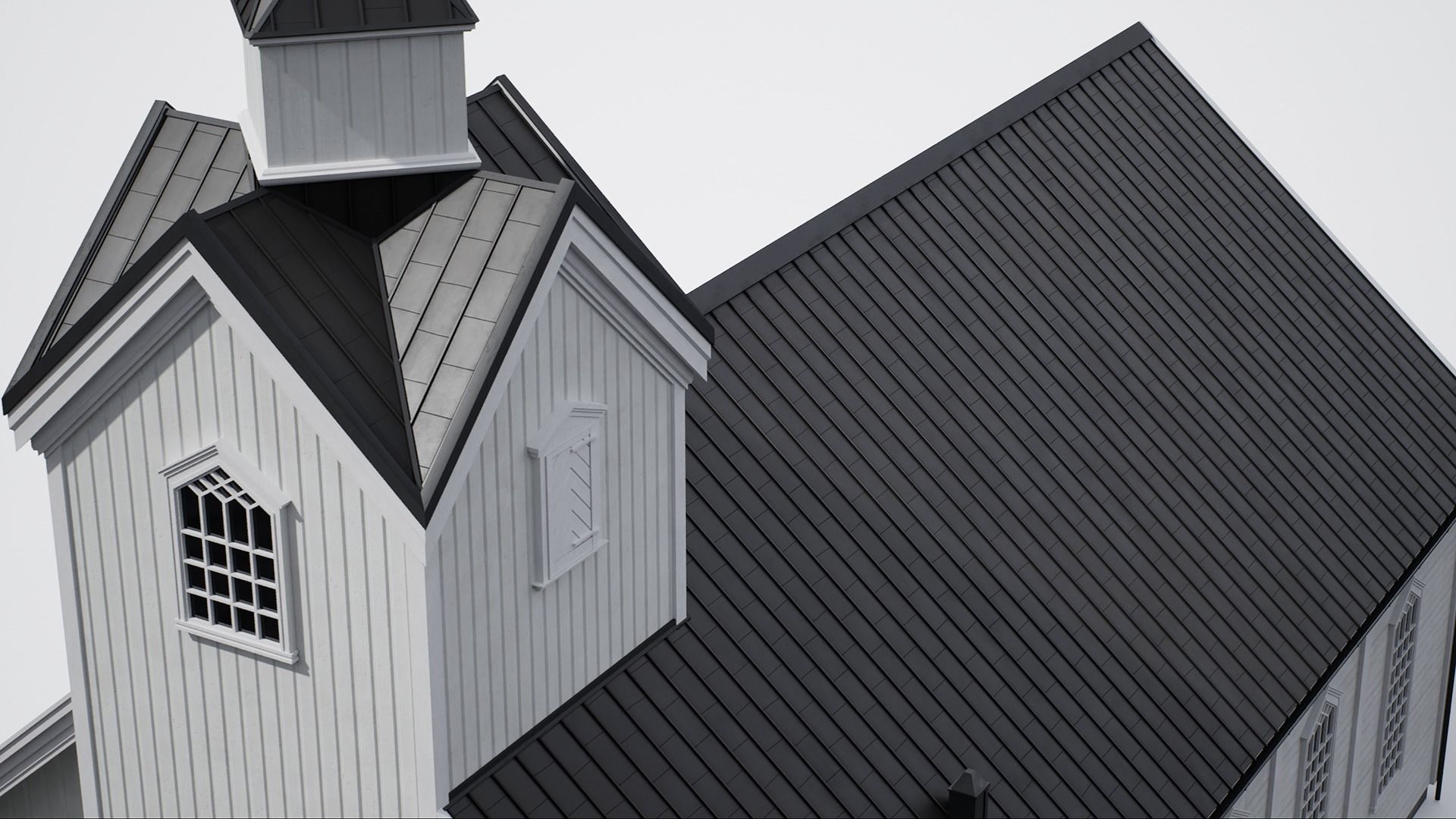 Game-Ready Scandinavian Church Low-poly 3D model_8