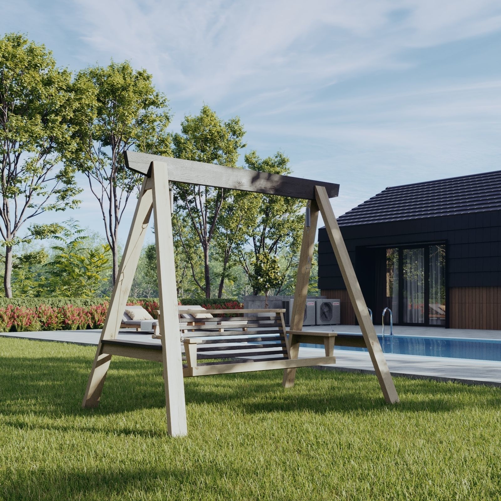 Garden swing 3D model_1