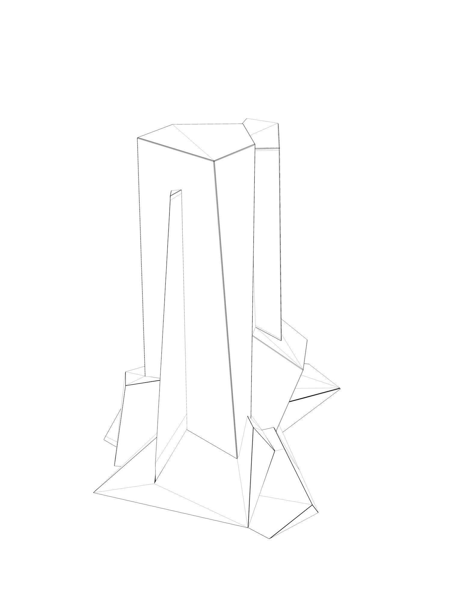 Upthrust Sculpture 3D model_3