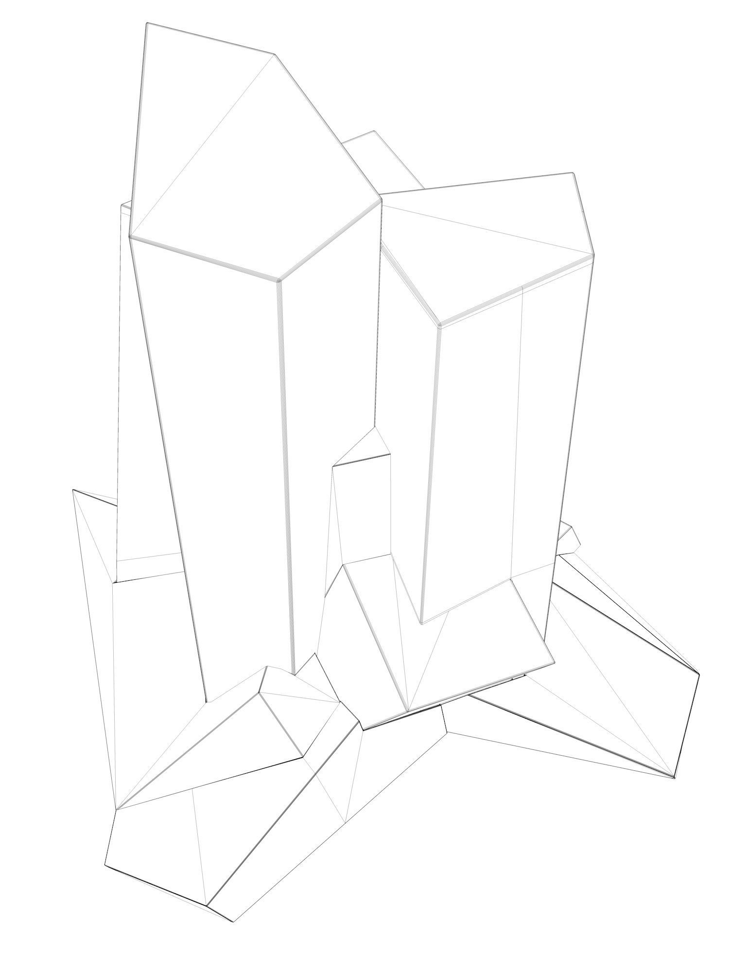 Upthrust Sculpture 3D model_4