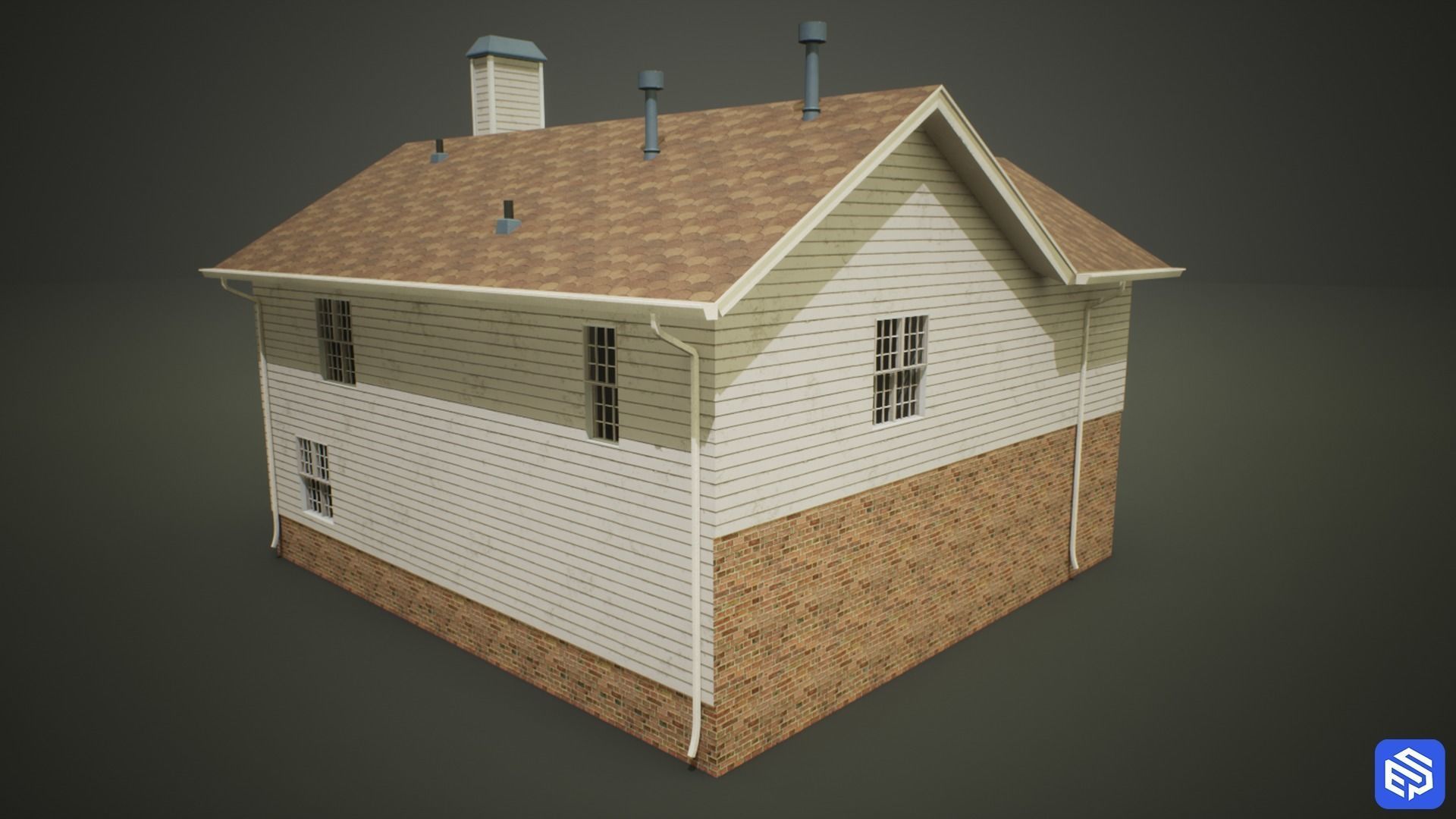 Mega House Pack Low-poly 3D model_3