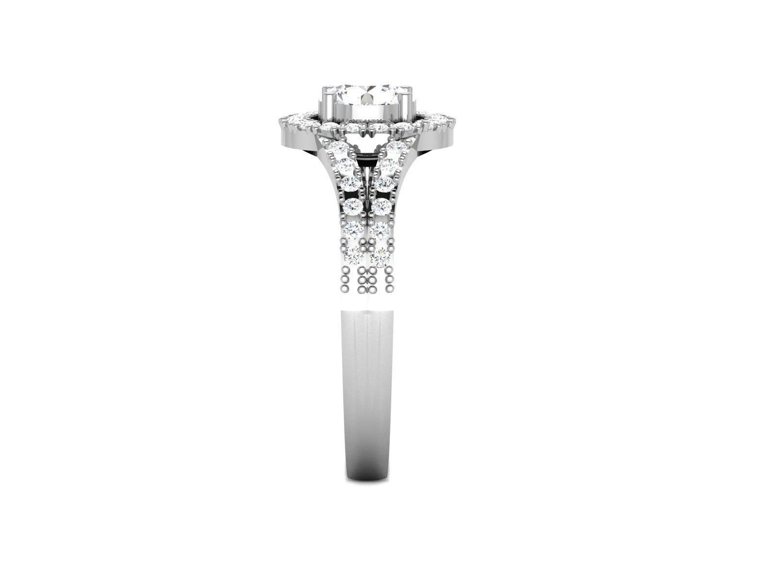Diamond Ring For Women 3d Print Model 3D print model_5