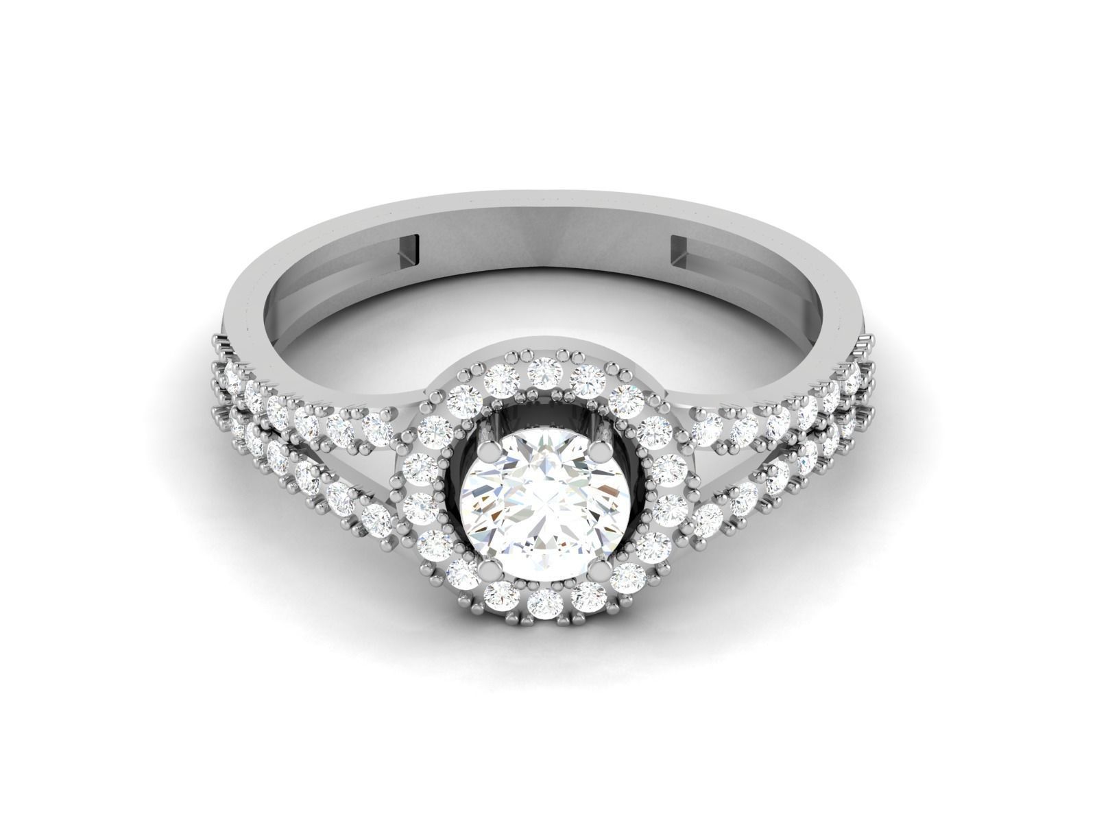 Diamond Ring For Women 3d Print Model 3D print model_7