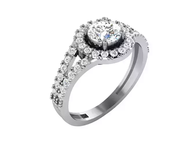 Diamond Ring For Women 3d Print Model
