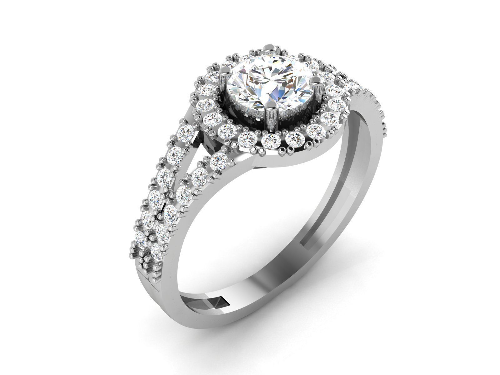 Diamond Ring For Women 3d Print Model 3D print model_1