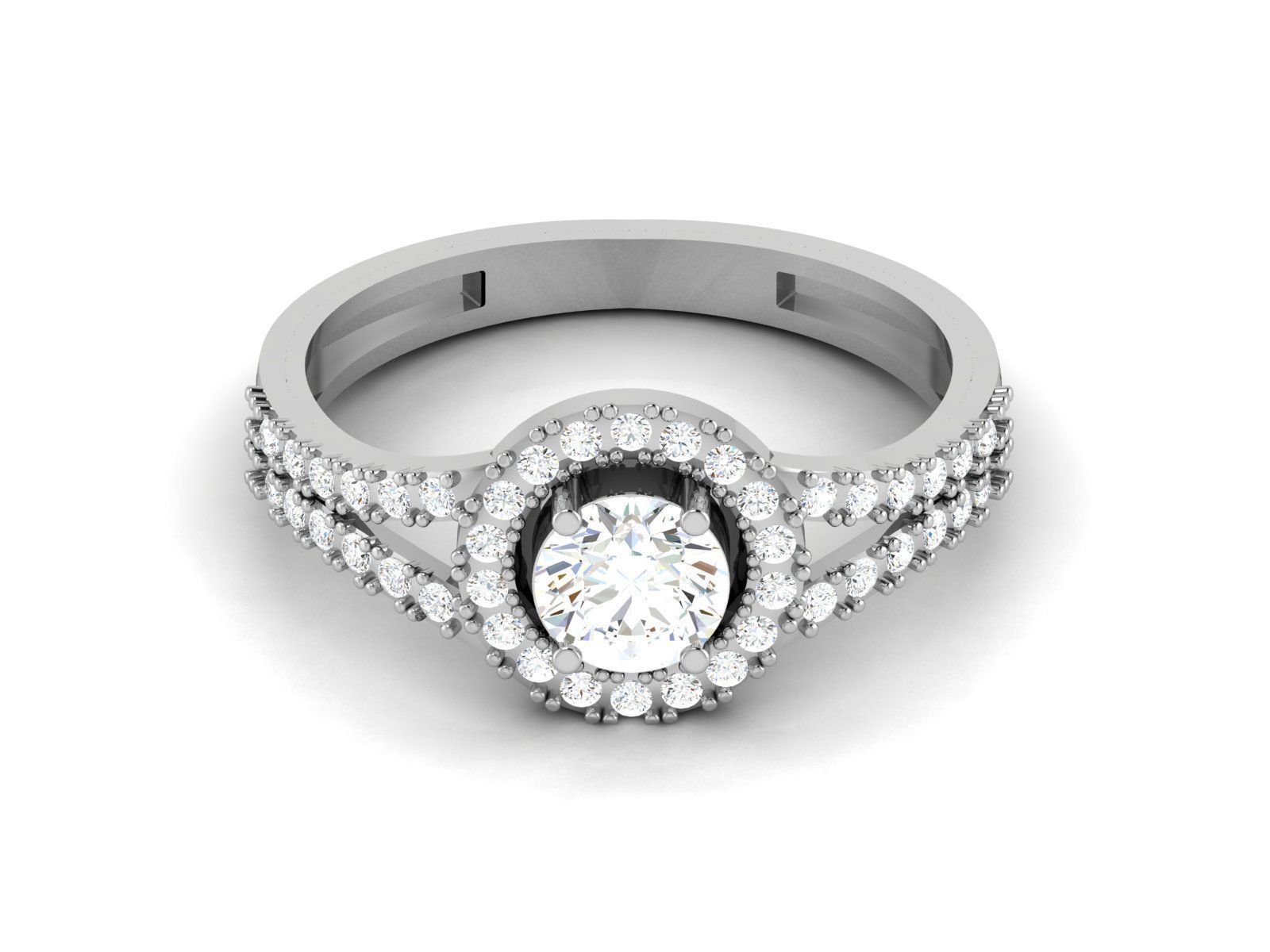 Diamond Ring For Women 3d Print Model 3D print model_6