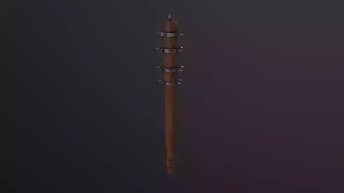 Spiked Club 3D Model Low-poly 3D model
