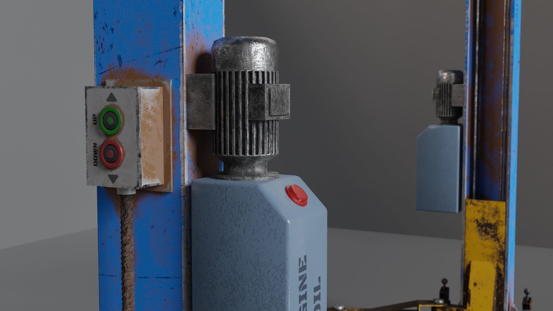 Car garage repair lift  Low-poly 3D model_3