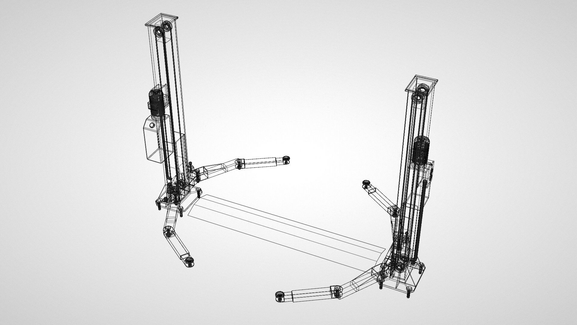 Car garage repair lift  Low-poly 3D model_7