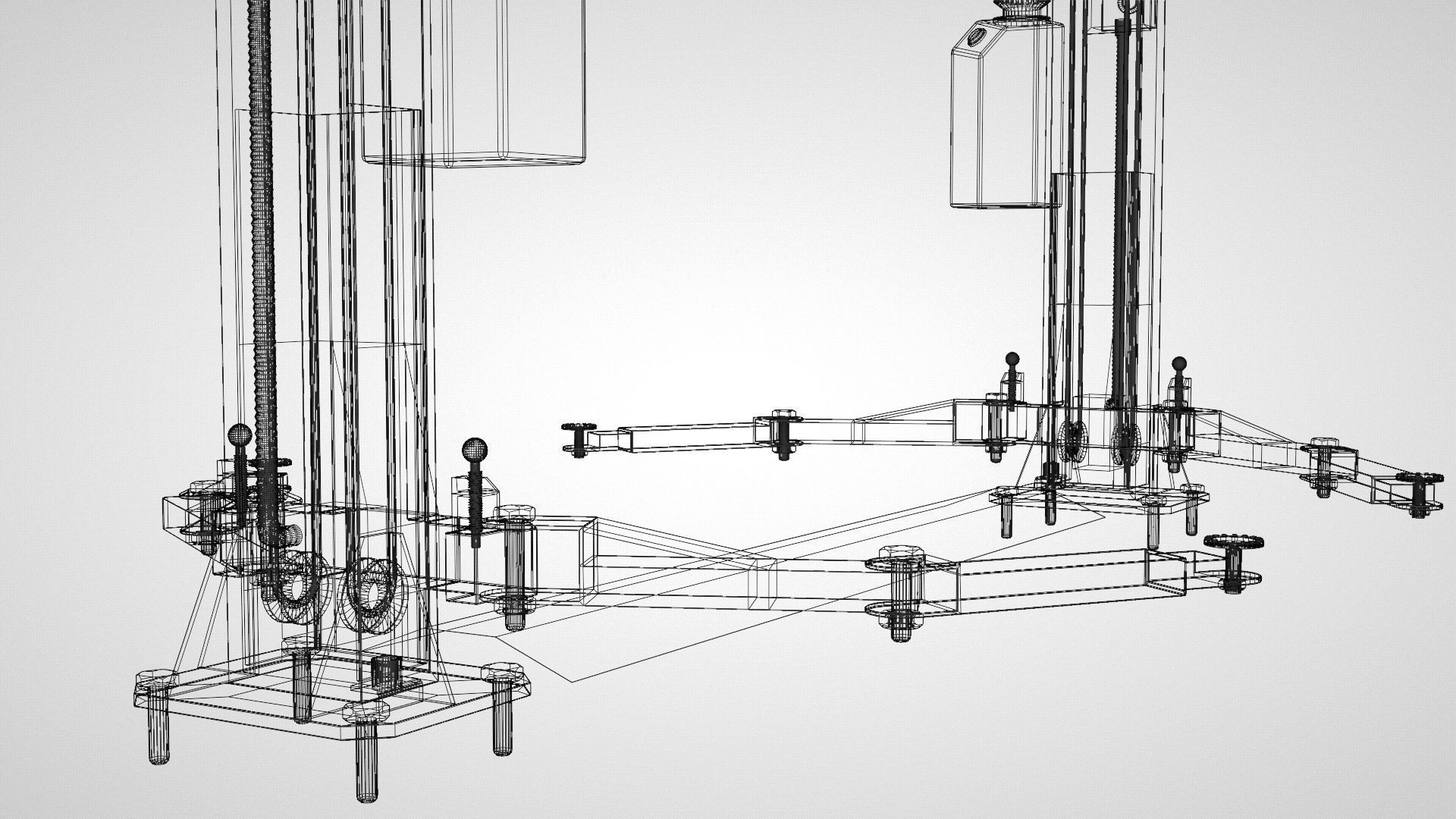 Car garage repair lift  Low-poly 3D model_10