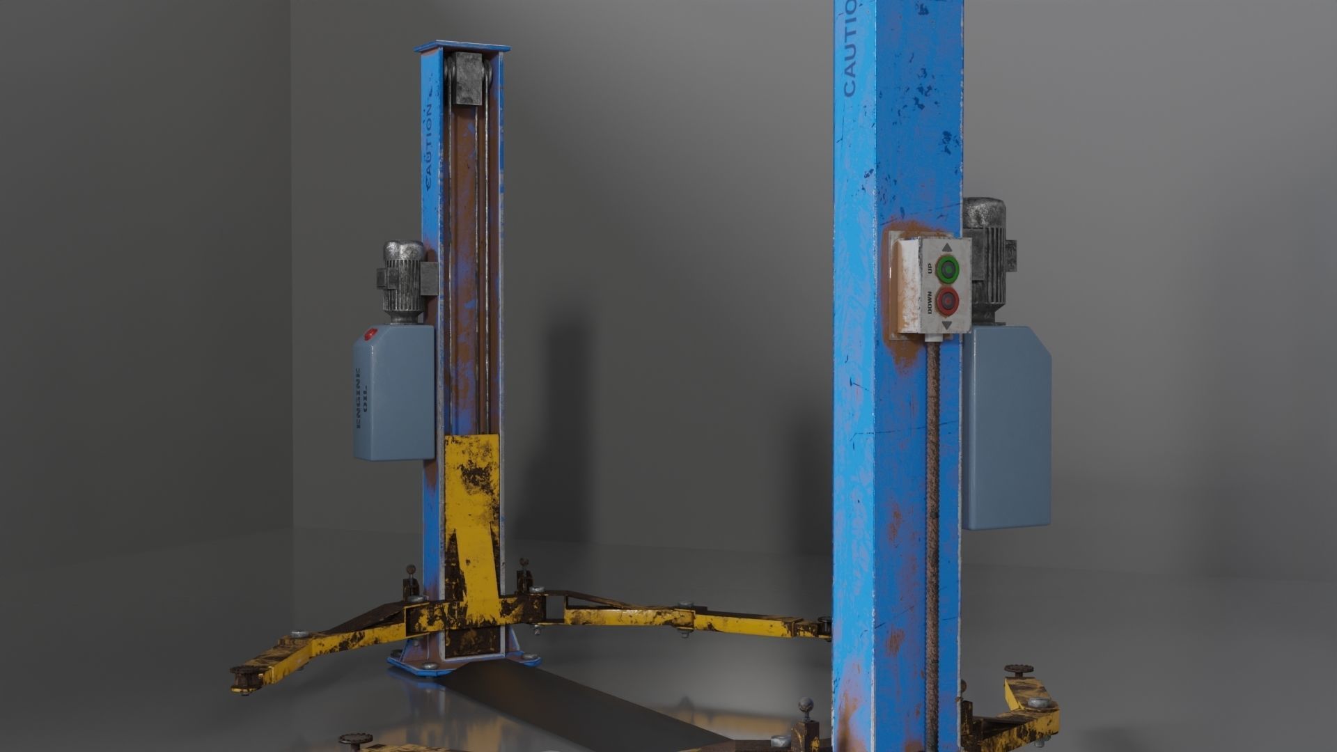 Car garage repair lift  Low-poly 3D model_5