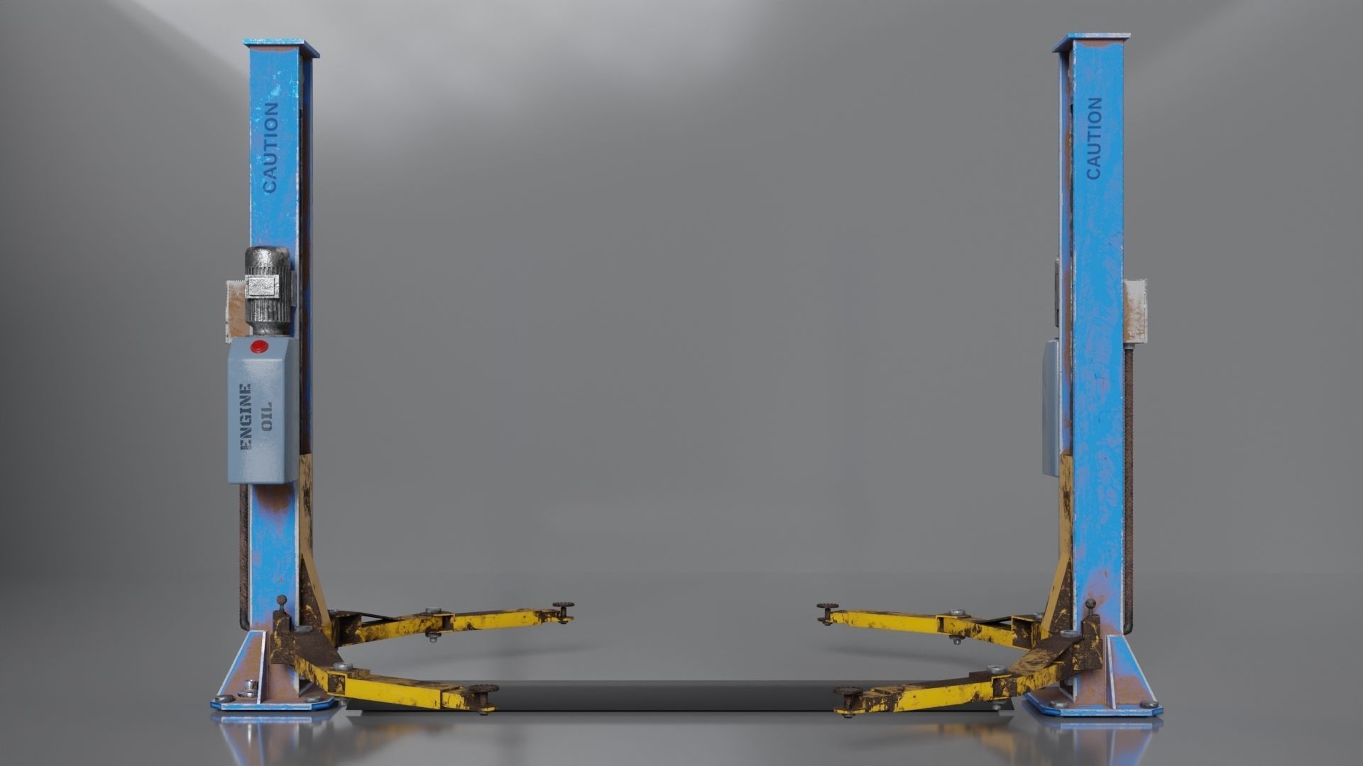 Car garage repair lift  Low-poly 3D model_4