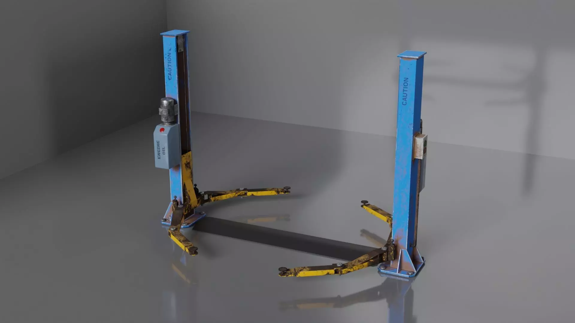 Car garage repair lift  Low-poly 3D model_0