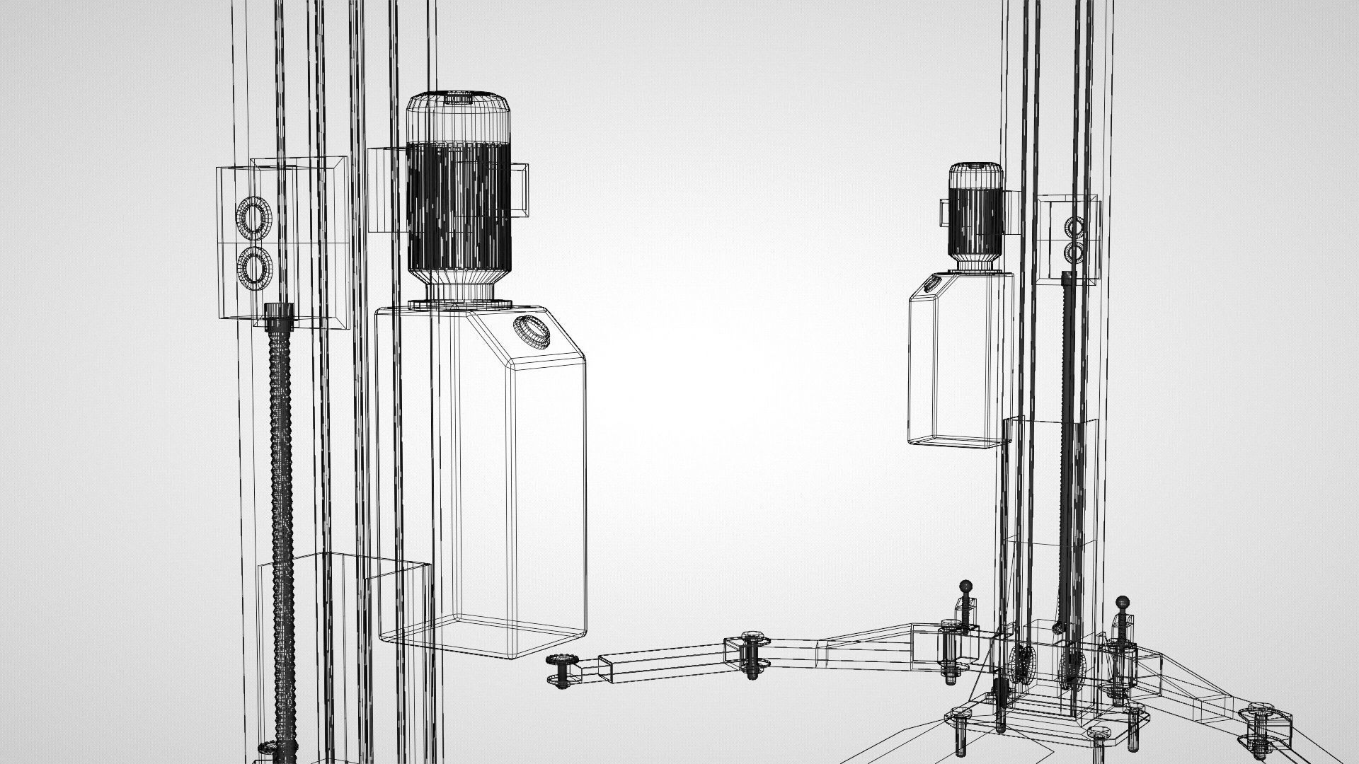 Car garage repair lift  Low-poly 3D model_9