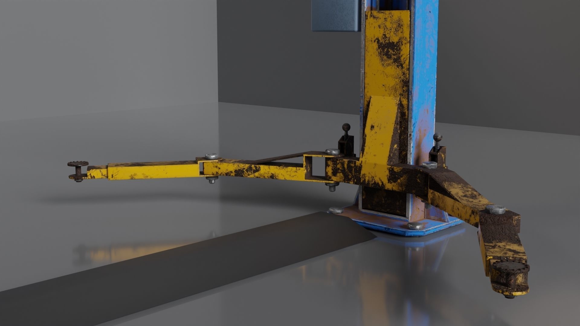 Car garage repair lift  Low-poly 3D model_2